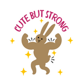 Die Cut Vinyl Cute But Strong Funny Bunny Decal - Waterproof Vehicle, Laptop, Windshield Decal Sticker