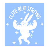 Die Cut Vinyl Cute But Strong Funny Bunny Decal - Waterproof Vehicle, Laptop, Windshield Decal Sticker