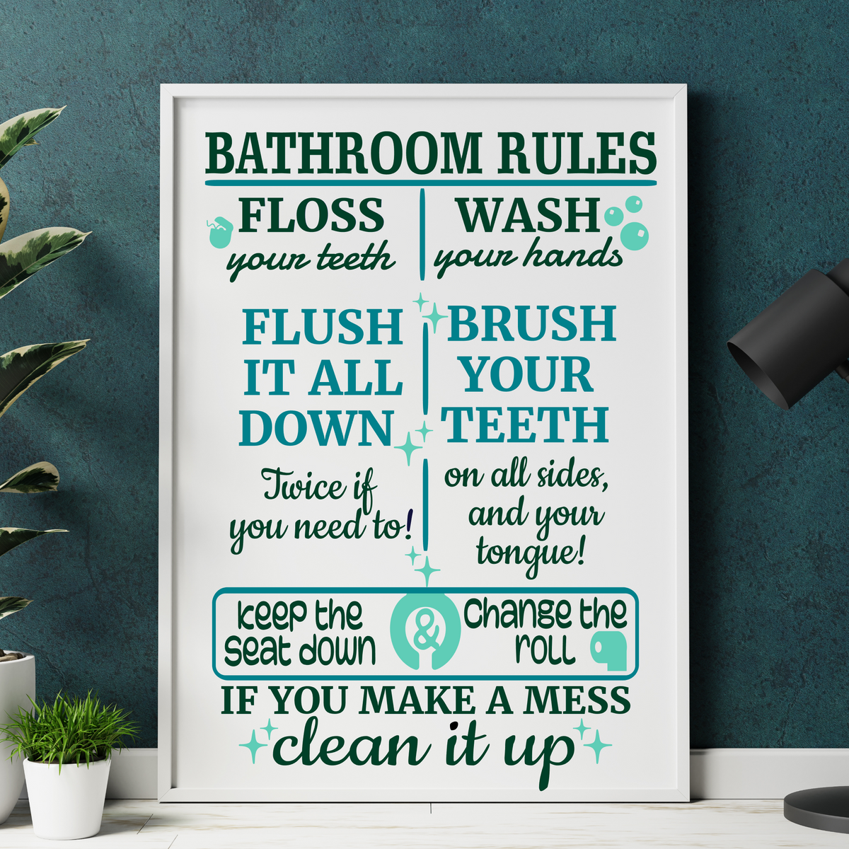 Dye Cut Vinyl Custom Designed Bathroom Rules Decal Get Decaled