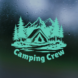 Camping Crew Decal With Nature Landscape - Die Cut Waterproof Vinyl Decal