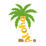Aloha Palm Tree Summer Decal - Waterproof Die Cut Vinyl Decal