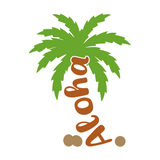 Aloha Palm Tree Summer Decal - Waterproof Die Cut Vinyl Decal