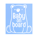 Custom Die Cut Vinyl Baby Bear On Board Decal