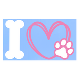 Die Cut Vinyl Dog Paw Love Decal - Vehicle / Window Decal