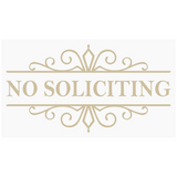 Line Art Frame No Soliciting Die Cut Vinyl Decal For Doors, Windows, Mailboxes