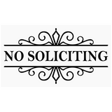 Line Art Frame No Soliciting Die Cut Vinyl Decal For Doors, Windows, Mailboxes