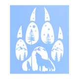 Die Cut Vinyl Custom Wolf Paw Outdoor Scene Decal - Vehicle / Camper / Window Decal