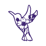 Die Cut Vinyl Hummingbird Floral Decal - Vehicle, Window, Tumbler Waterproof Sticker Decal