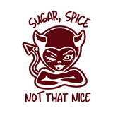 Die Cut Vinyl Funny "Sugar, Spice Not Very Nice" Decal - Vehicle, Window, Tumbler Decal