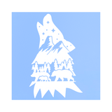 Die Cut Vinyl Wolf Howling  Outdoor Scene Decal