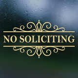 Line Art Frame No Soliciting Die Cut Vinyl Decal For Doors, Windows, Mailboxes