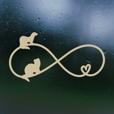 ferret lover infinity sign with hearts and ferrets decal by get decaled. ferret decal, ferret sticker, decal, sticker, bumper sticker, car sticker, laptop sticker, mug sticker, car decal, mug decal, glass sticker, mirror sticker, decal shop usa