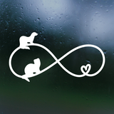 ferret lover infinity sign with hearts and ferrets decal by get decaled. ferret decal, ferret sticker, decal, sticker, bumper sticker, car sticker, laptop sticker, mug sticker, car decal, mug decal, glass sticker, mirror sticker, decal shop usa