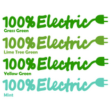 Die Cut Vinyl 100% Electric Decal - EV Car / Truck Decals - Get Decaled