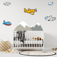 nursery decor, airplane decal, boy nursery decor, boy nursery, decals, decal, vinyl decals