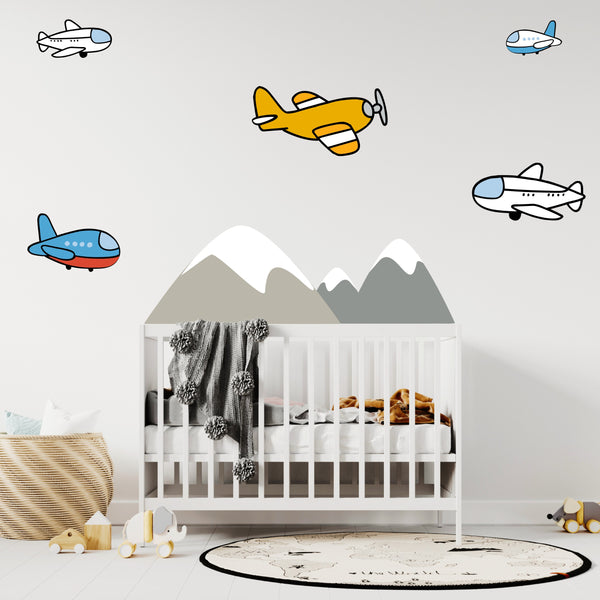 nursery decor, airplane decal, boy nursery decor, boy nursery, decals, decal, vinyl decals