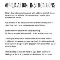 Vinyl decal application instructions