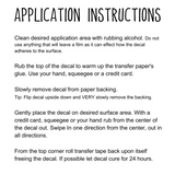 Vinyl decal application instructions