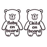 New 2026 Bear Themed Baby / Child On Board Vinyl Decal