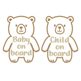 New 2026 Bear Themed Baby / Child On Board Vinyl Decal