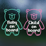 New 2026 Bear Themed Baby / Child On Board Vinyl Decal