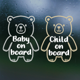 New 2026 Bear Themed Baby / Child On Board Vinyl Decal