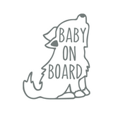 Die Cut Vinyl Baby Wolf "Baby On Board" Decal - Car Decal, Truck Decal, Laptop Decal
