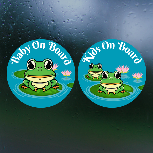Baby / Kids On Board Frog Themed Sticker Decal