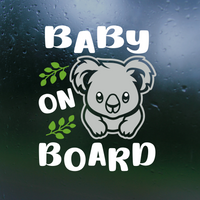 Die Cut Vinyl Koala Baby On Board Car Decal