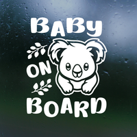 Die Cut Vinyl Koala Baby On Board Car Decal