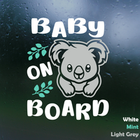 Die Cut Vinyl Koala Baby On Board Car Decal