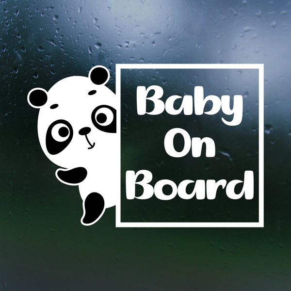 Dye Cut Vinyl Panda Baby On Board Decal