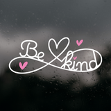 decal, car decal, be kind decal, be kind car decal, be kind car decal with hearts, vinyl decals, get decaled, girly car decals, decal shop
