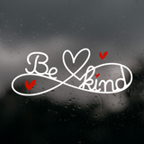 decal, car decal, be kind decal, be kind car decal, be kind car decal with hearts, vinyl decals, get decaled, girly car decals, decal shop