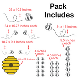 New Die Cut Vinyl Flying Bee And Hive Nursery Mural Decal Pack - Nursery Decor