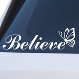 Die Cut Vinyl 'Believe' Butterfly Decal
