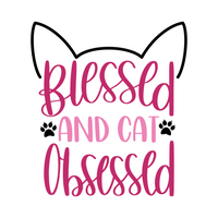 Die Cut "Blessed & Cat Obsessed" Decal - Vehicle / Window Decal