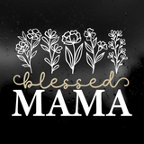Die Cut Vinyl Decal - Blessed Mama Floral Decal