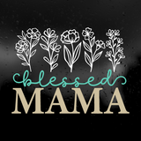 Die Cut Vinyl Decal - Blessed Mama Floral Decal