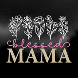 Die Cut Vinyl Decal - Blessed Mama Floral Decal