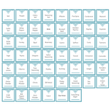 54 Piece Waterproof Spice Label Pack With Blue Patina Border