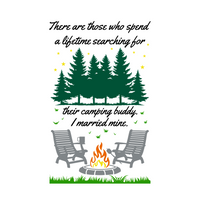 Die Cut Vinyl Camper Door Decal "Camping Buddy" - Waterproof vinyl camper decal