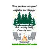 Die Cut Vinyl Camper Door Decal "Camping Buddy" - Waterproof vinyl camper decal