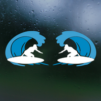 Die Cut Vinyl Surfer Catching A Wave Decal - Vehicle / Window Decal