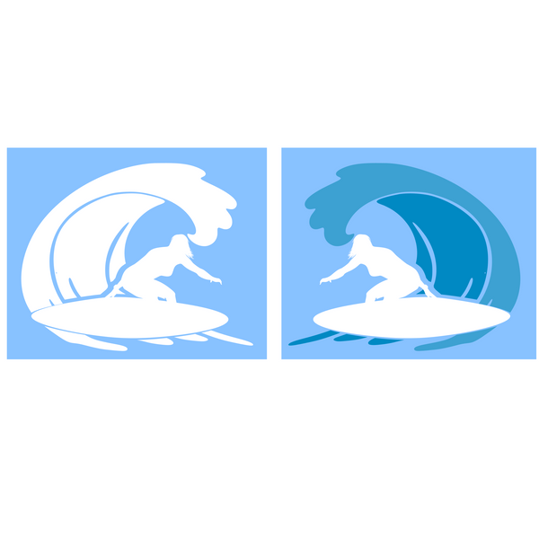 Die Cut Vinyl Surfer Catching A Wave Decal - Vehicle / Window Decal