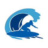 Die Cut Vinyl Surfer Catching A Wave Decal - Vehicle / Window Decal