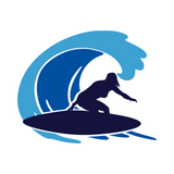 Die Cut Vinyl Surfer Catching A Wave Decal - Vehicle / Window Decal