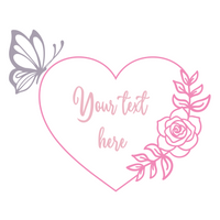 Die Cut Vinyl Customizable Heart Rose Wreath Wall Decal - DIY Nursery , Bedroom, Decor