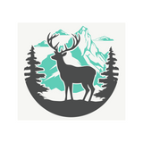 Die Cut Vinyl Deer Scene Decal - Vehicle / Camper / Trailer Decal