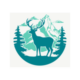 Die Cut Vinyl Deer Scene Decal - Vehicle / Camper / Trailer Decal